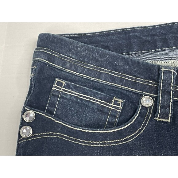 Seven7 Womens Jeans 36 x 30 14 Rocker Slim Flare Bold Stitch Rhinestone Glamrock - Picture 7 of 15